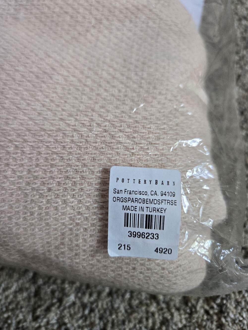 Pottery Barn Cotton Waffle knit Spa Robe Medium- color Soft Rose DISCONTINUED - Picture 3 of 5